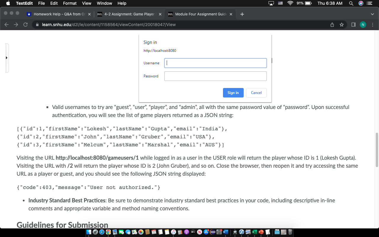 code to create the user interface for entering data for user authentication