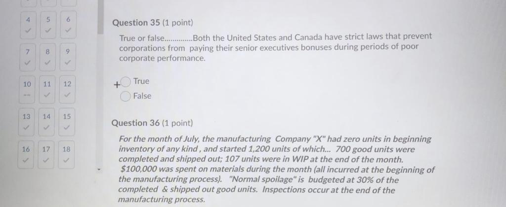 15 Question 36 (1 point) For the month of July, the manufacturing