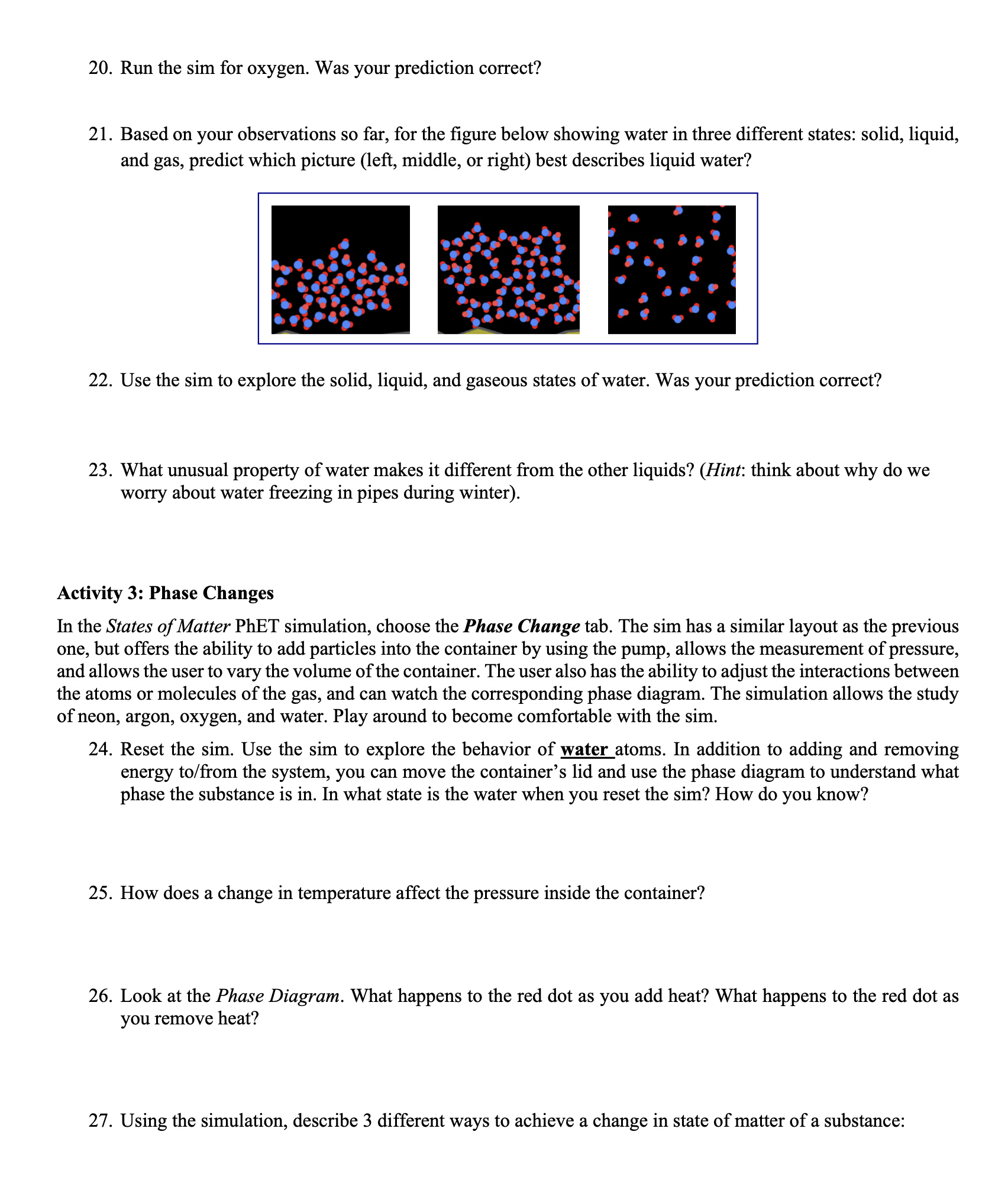 in temperature 0 to connect particle-level descriptions of matter, including different phases,