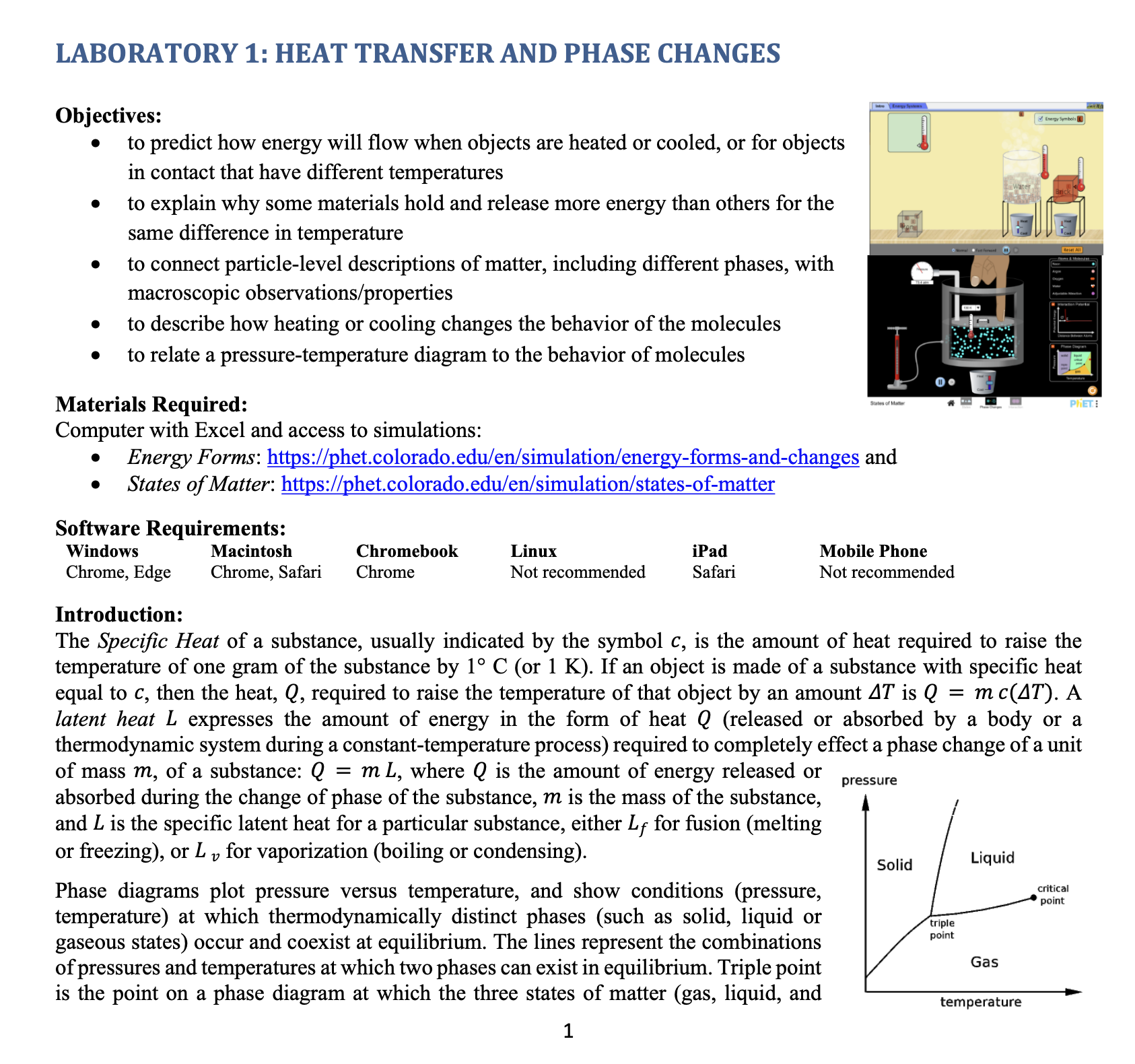 behavior of the molecules 0 to relate a pressure-temperature diagram to the