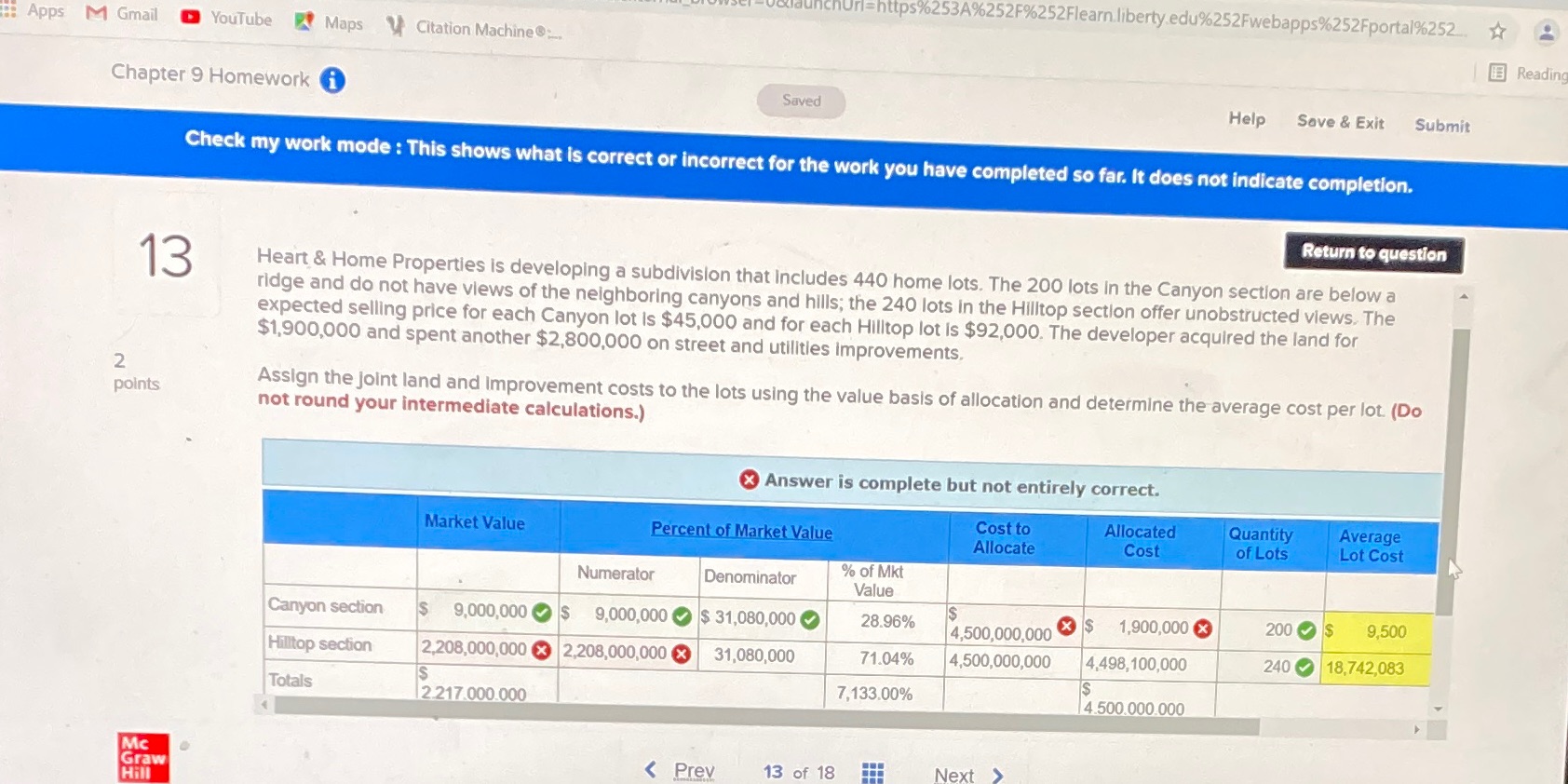 Chapter 9 question 13I'm confused by this not sure why myAnswers are
