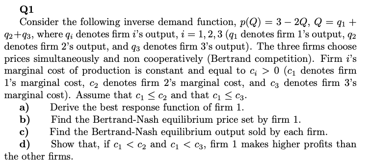 Please write down the detailed solution procedure, thanks! Q1 Consider the following