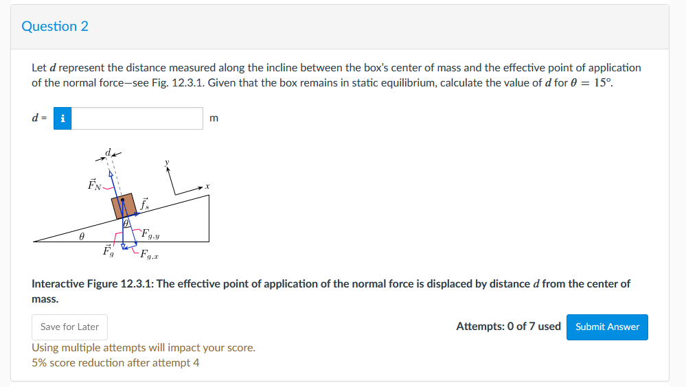 to gravity PK, and the normal force from the surface F\". In