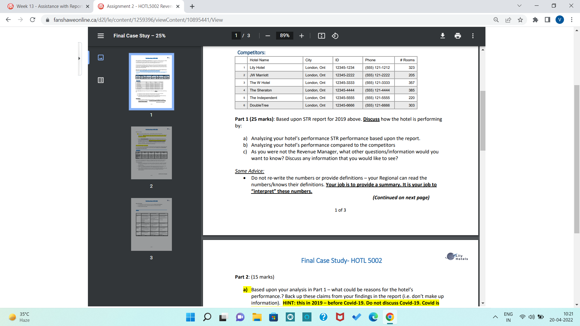 Case Stuy - 25% 1 / 3 - 89% + 1 Final