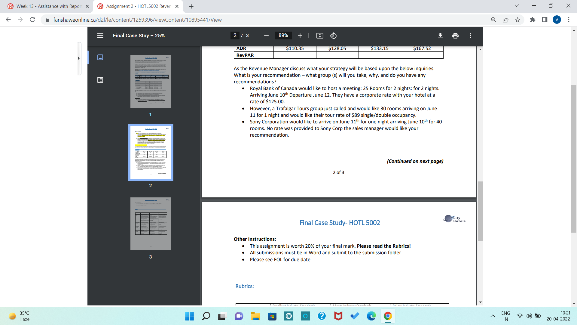 final mark. This assignment will demonstrate your ability to critically examine a