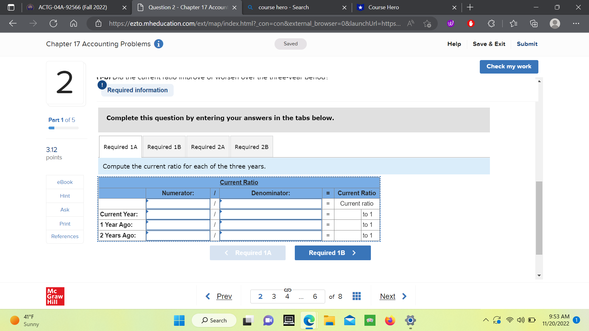 Q course hero - Search X Course Hero X X Cn https://ezto.mheducation.com/ext/map/index.html?_con=con&external_browser=0&launchUrl=https..