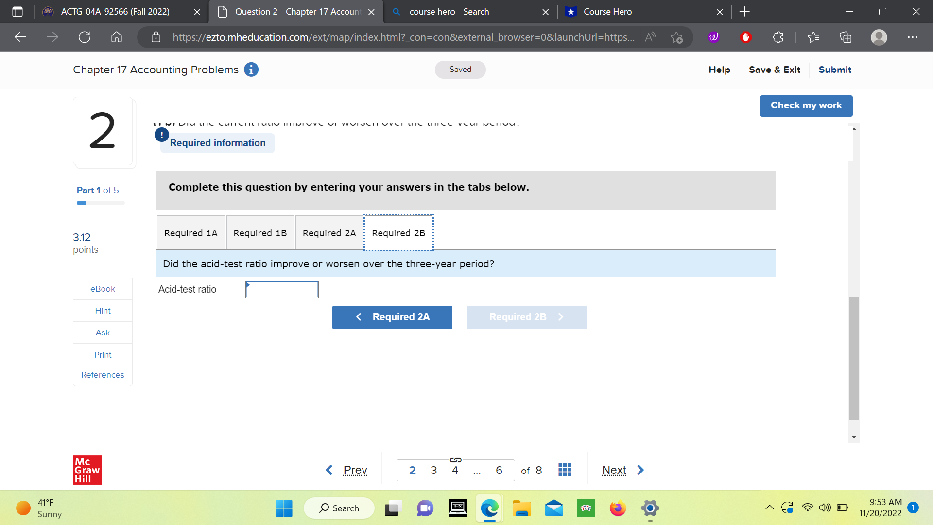 the current ratio for each of the three years. Print Current Ratio