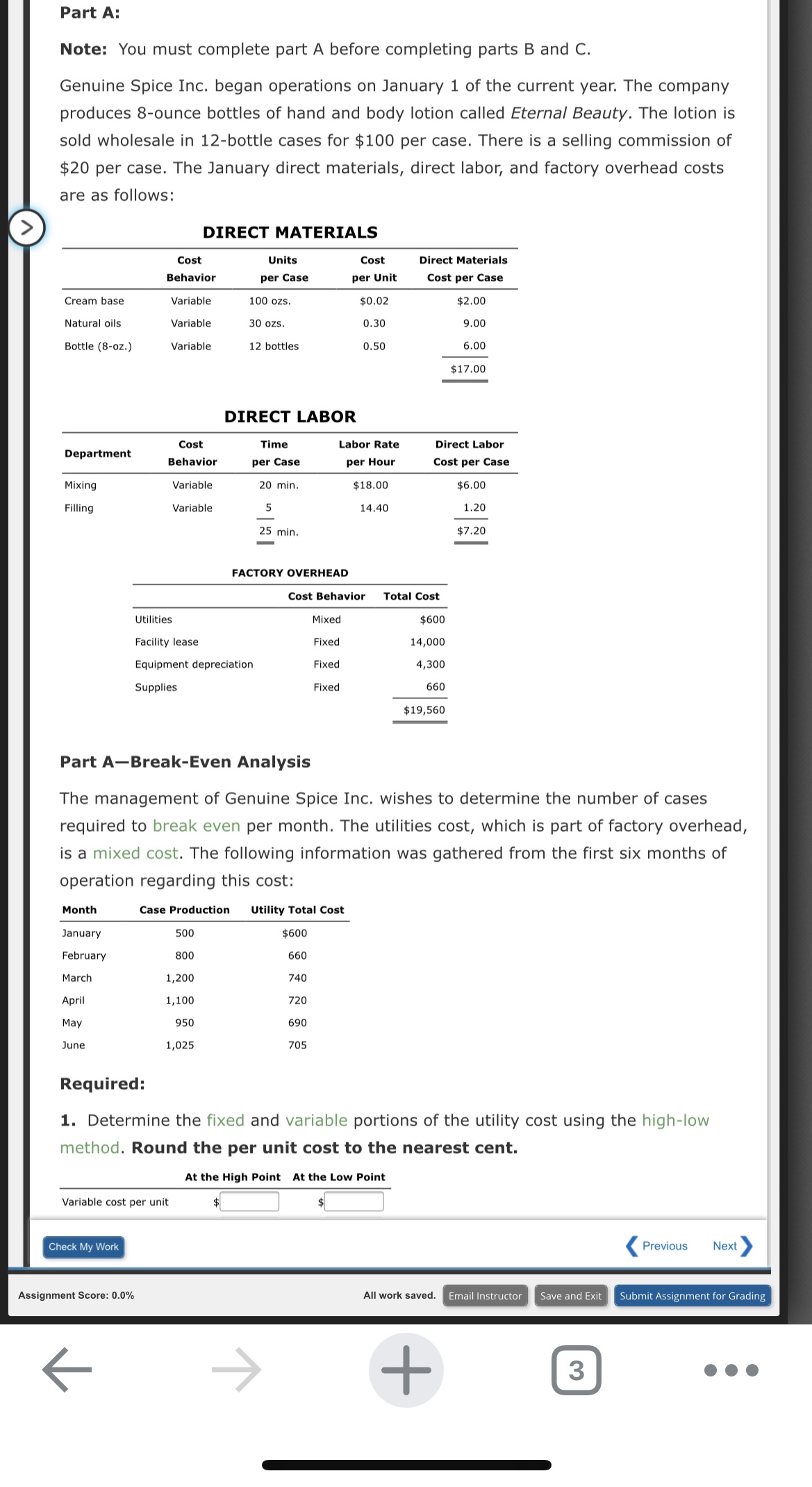 Labor Rate Direct Labor Department Behavior per Case per Hour Cost per