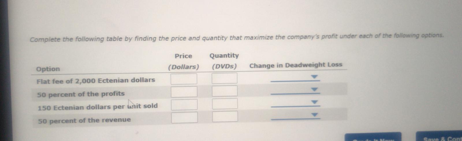 production costs of its new DVD: Demand: P = 1,000 -10Q Total