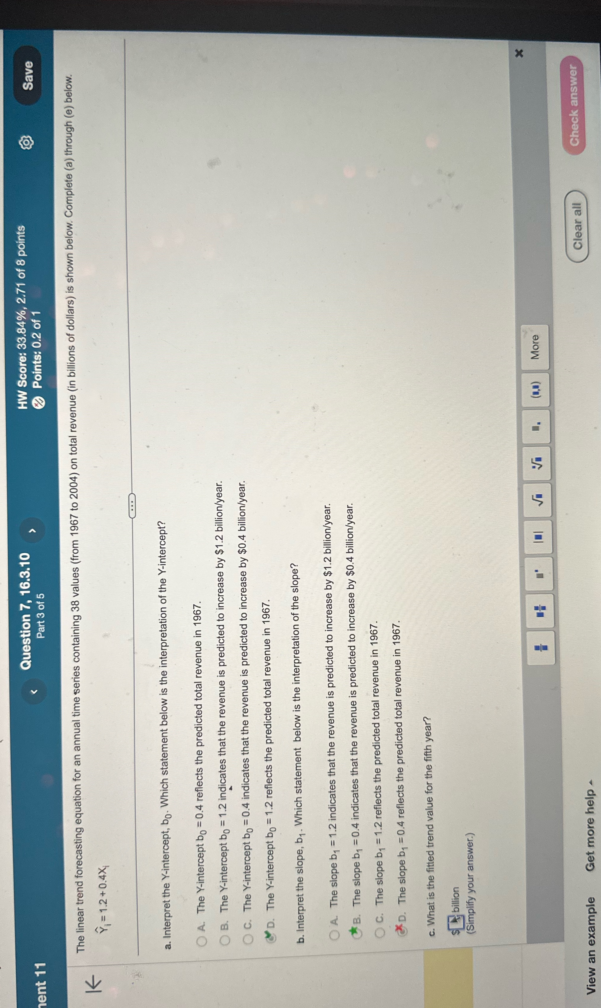 Assignment 11 and question 7 ent 11 Question 7, 16.3.10 HW Score:
