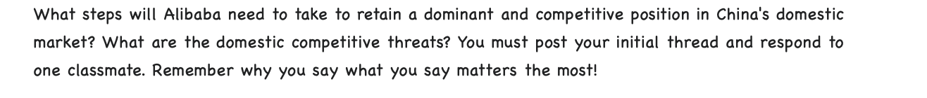 Answer the questions precisely and in detail What steps will Alibaba need