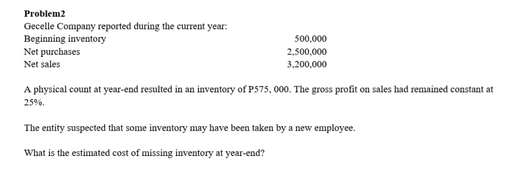 Solve the following problem. Problem Gecelle Company reported during the current year: