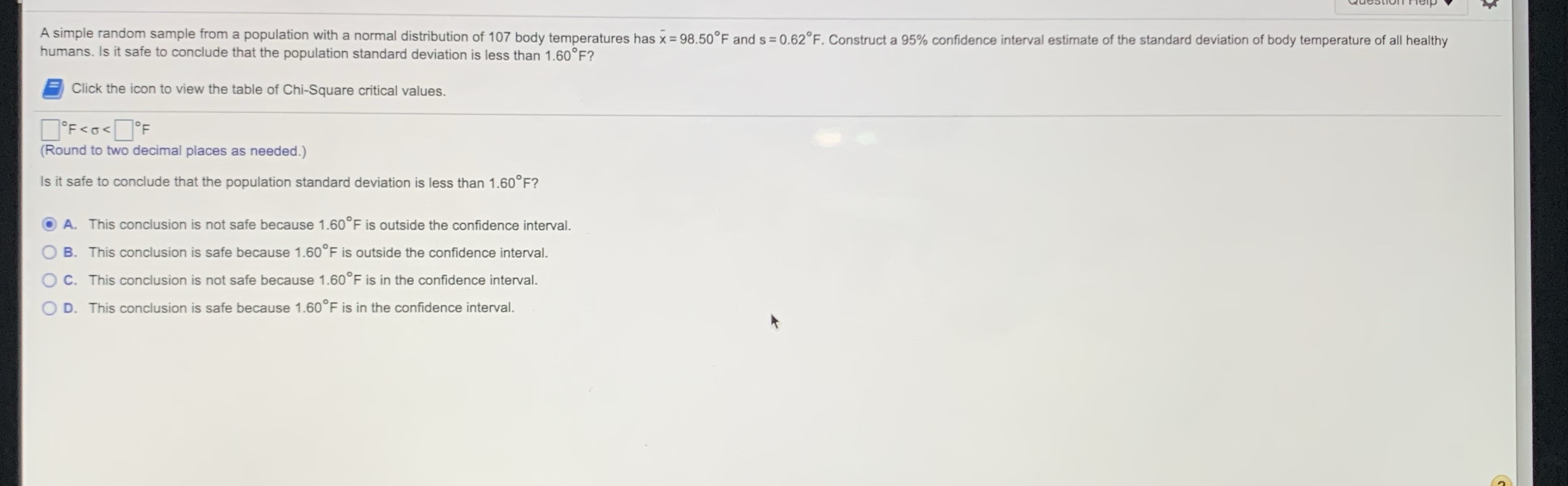Please help A simple random sample from a population with a normal