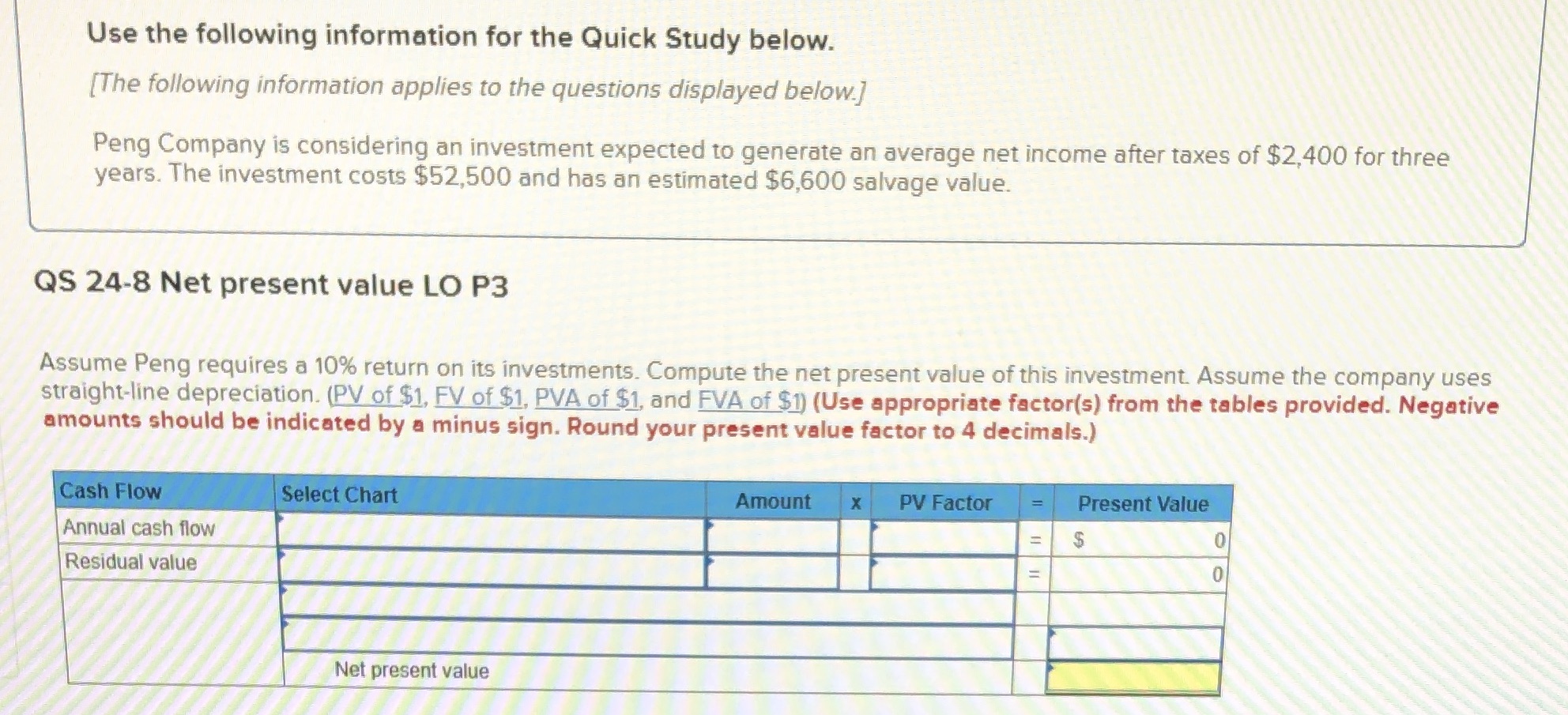  Use the following information for the Quick Study below. {The following