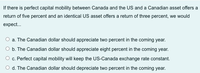 a return of five percent and an identical US asset offers a