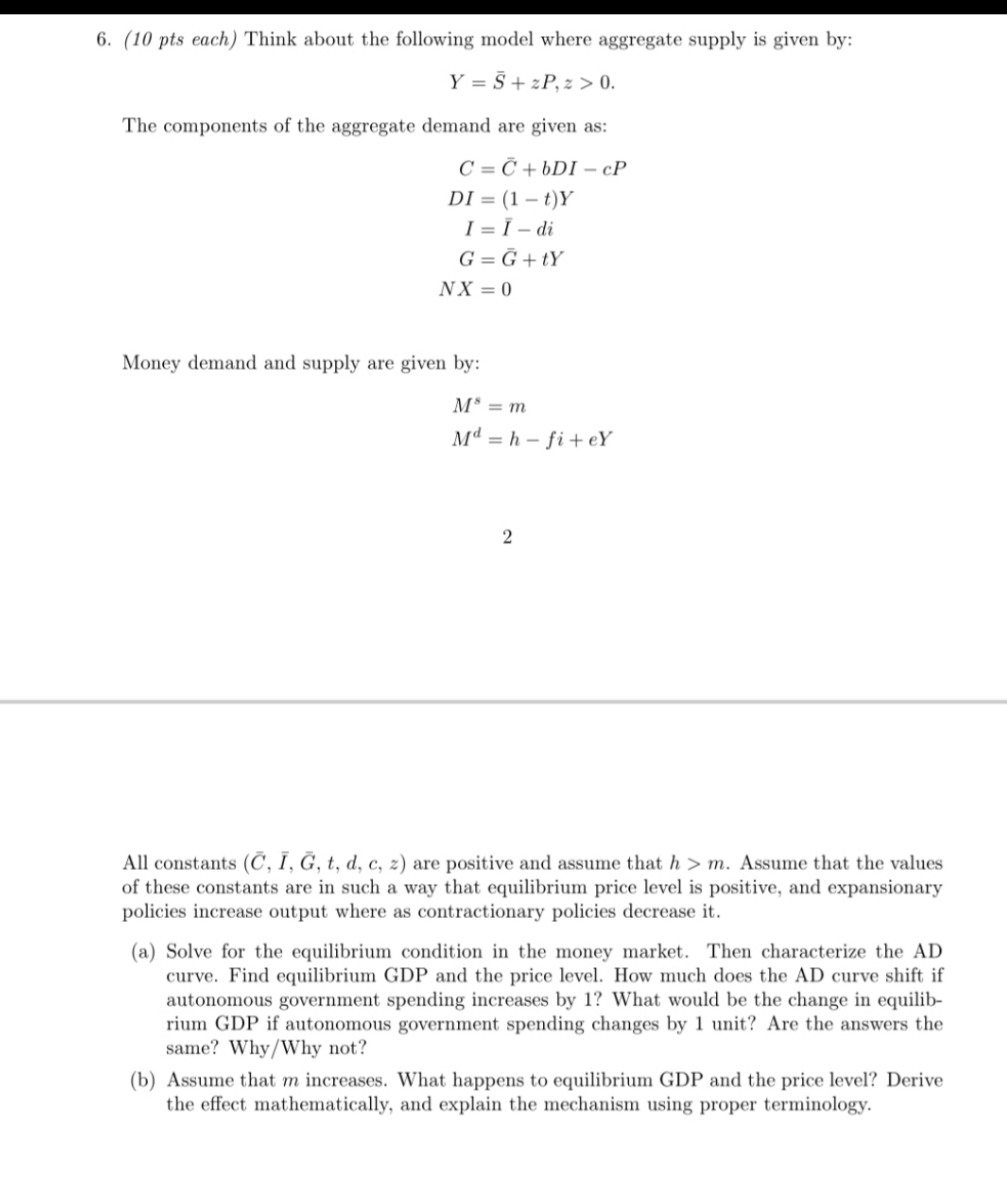 could you answer this question please 6. f 10 pts each) Think