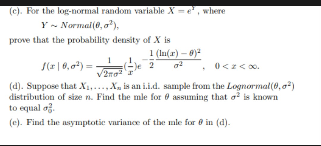of X is 1 (In(x) - 0)2 f(x | 0, 0?) =