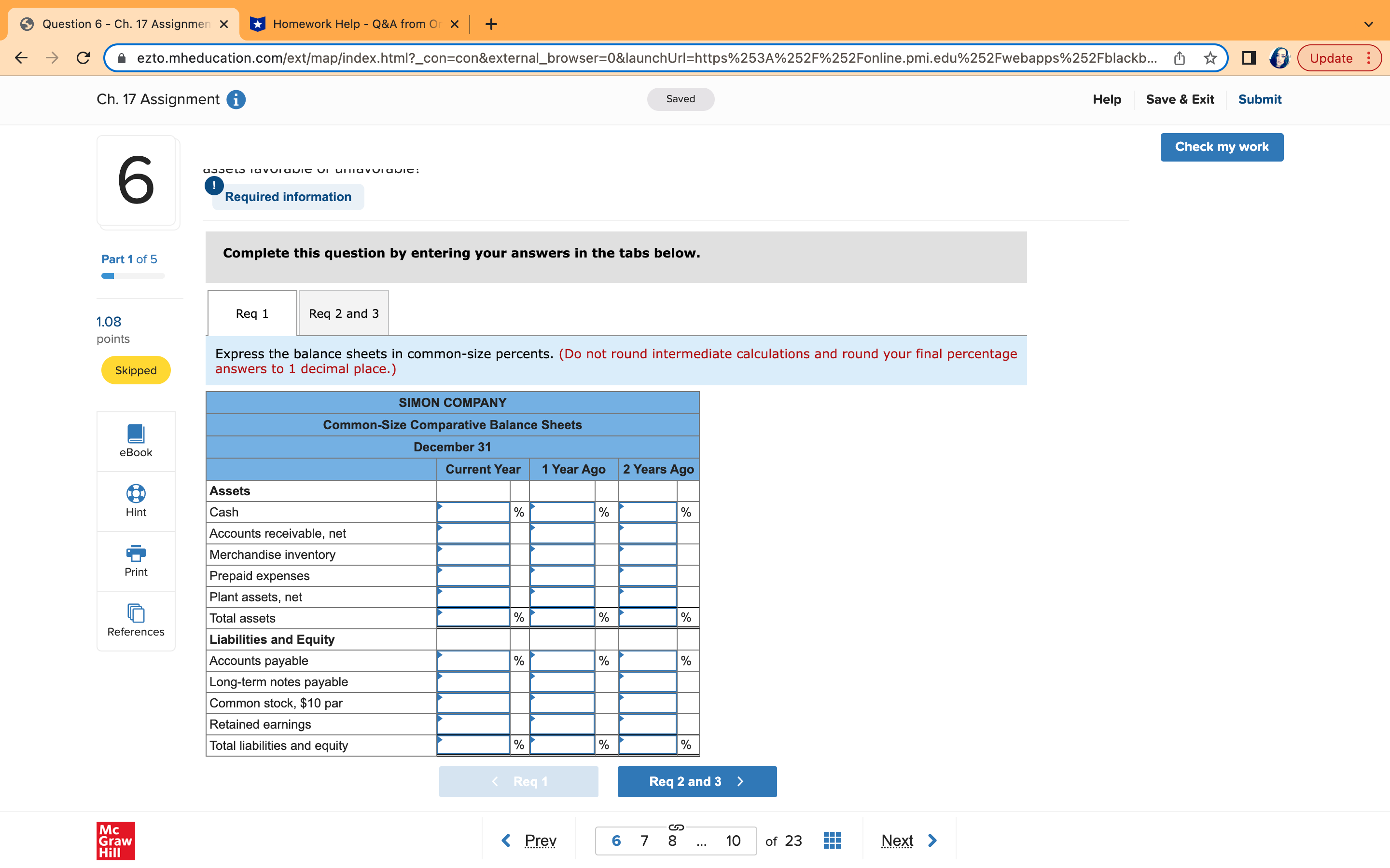 Part 1 of 5 Use the following information for the Exercises below.