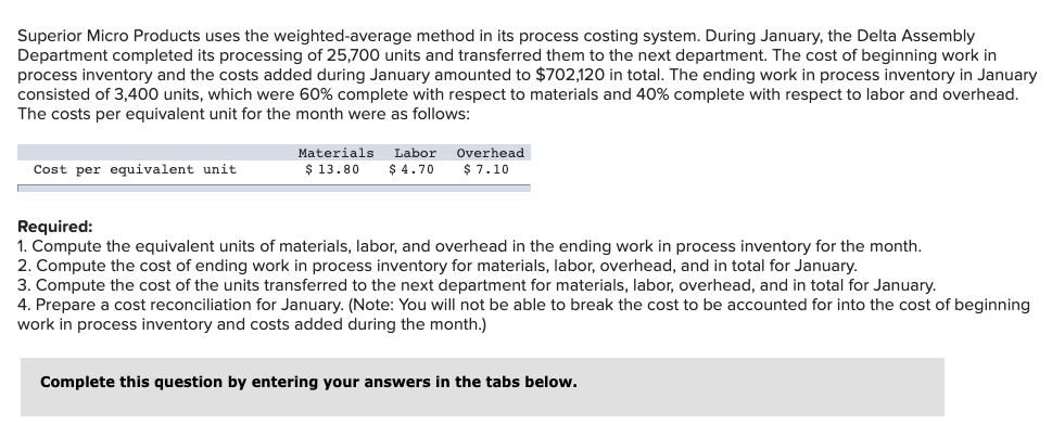 Required 2 Required 3 Required 4 Compute the equivalent units of materials,