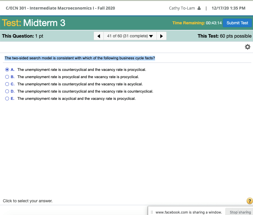 Is this right? C/ECN 301 - Intermediate Macroeconomics I - Fall 2020
