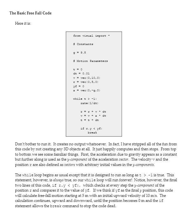 # Constants g = 9.8 # Motion Parameters +=0 de = 0.