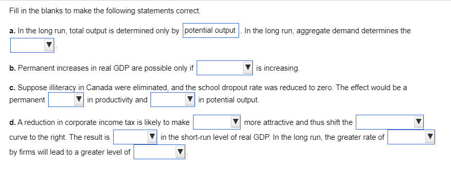 Need help with question Fill in the blanks to make the followirg