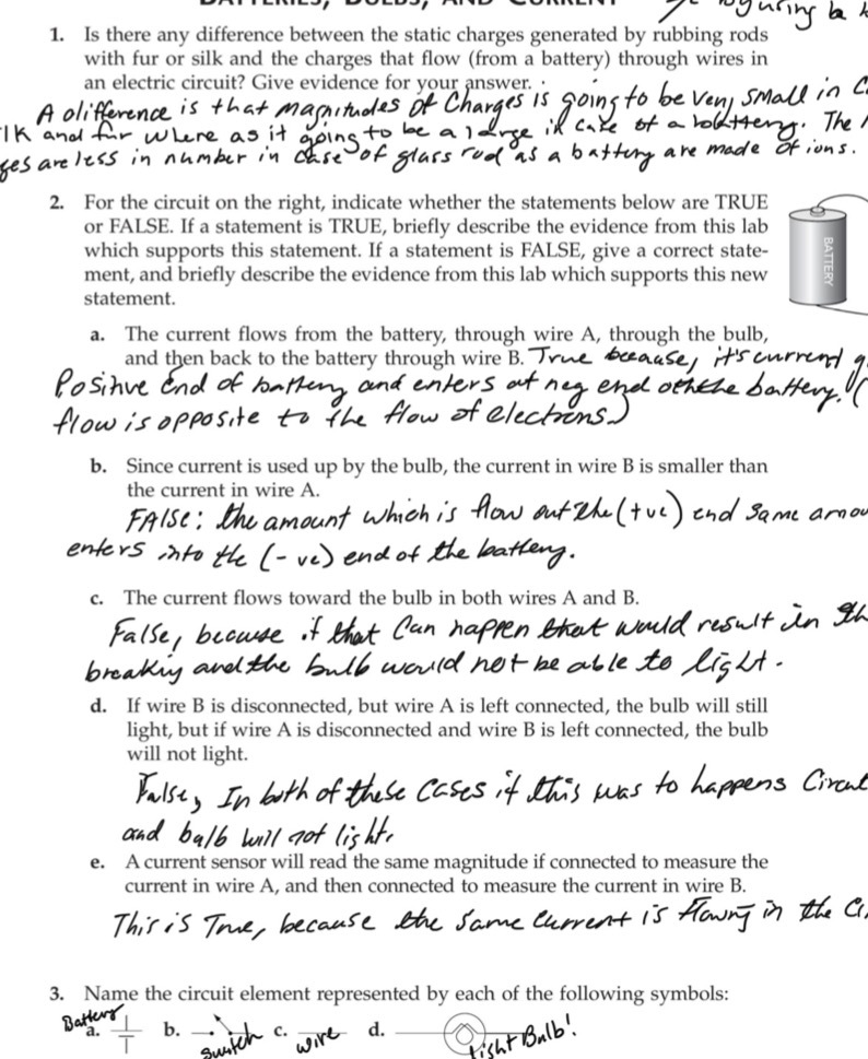 rubbing rods with fur or silk and the charges that flow (from