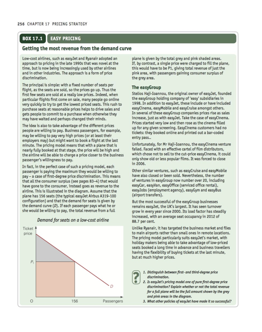 256 CHAPTER 17 PRICING STRATEGY BOX 17.1 EASY PRICING Getting the