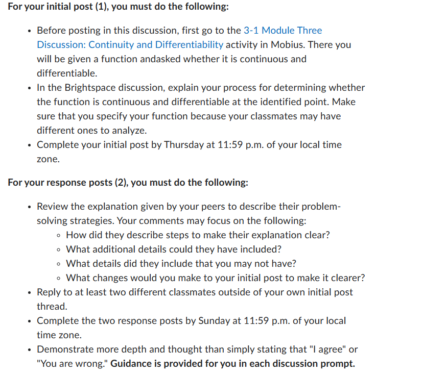 For your initial post {1), you must do the following: -