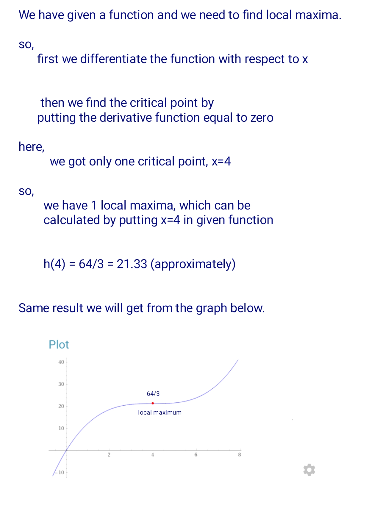 computer grapher. h( x ) = - - 4x2 + 16x, 05x