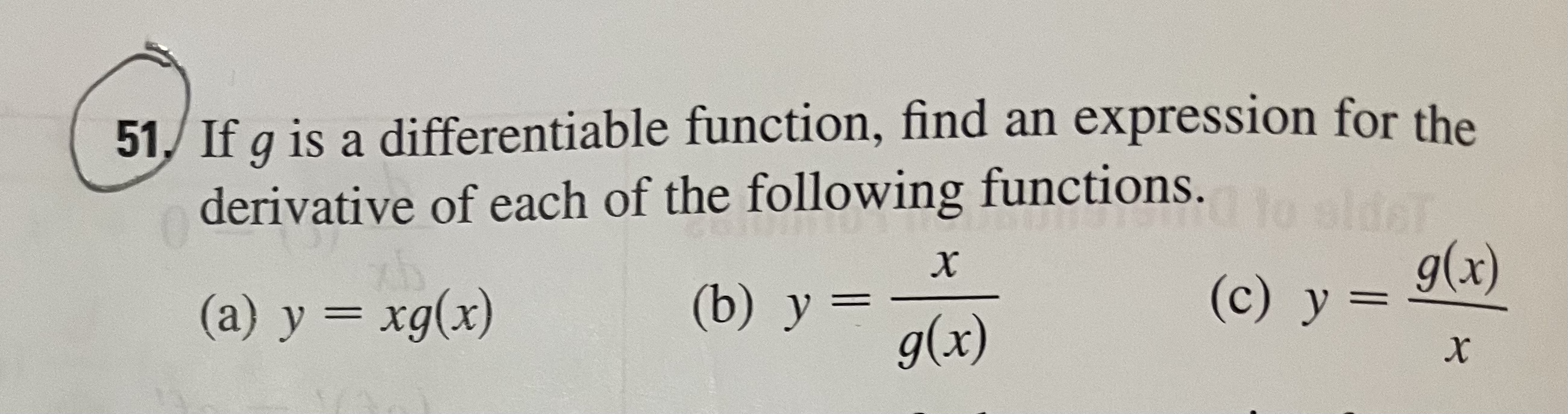 = xg(x) ( b) y = (c) y= g(x) g(x) x31-32 Find