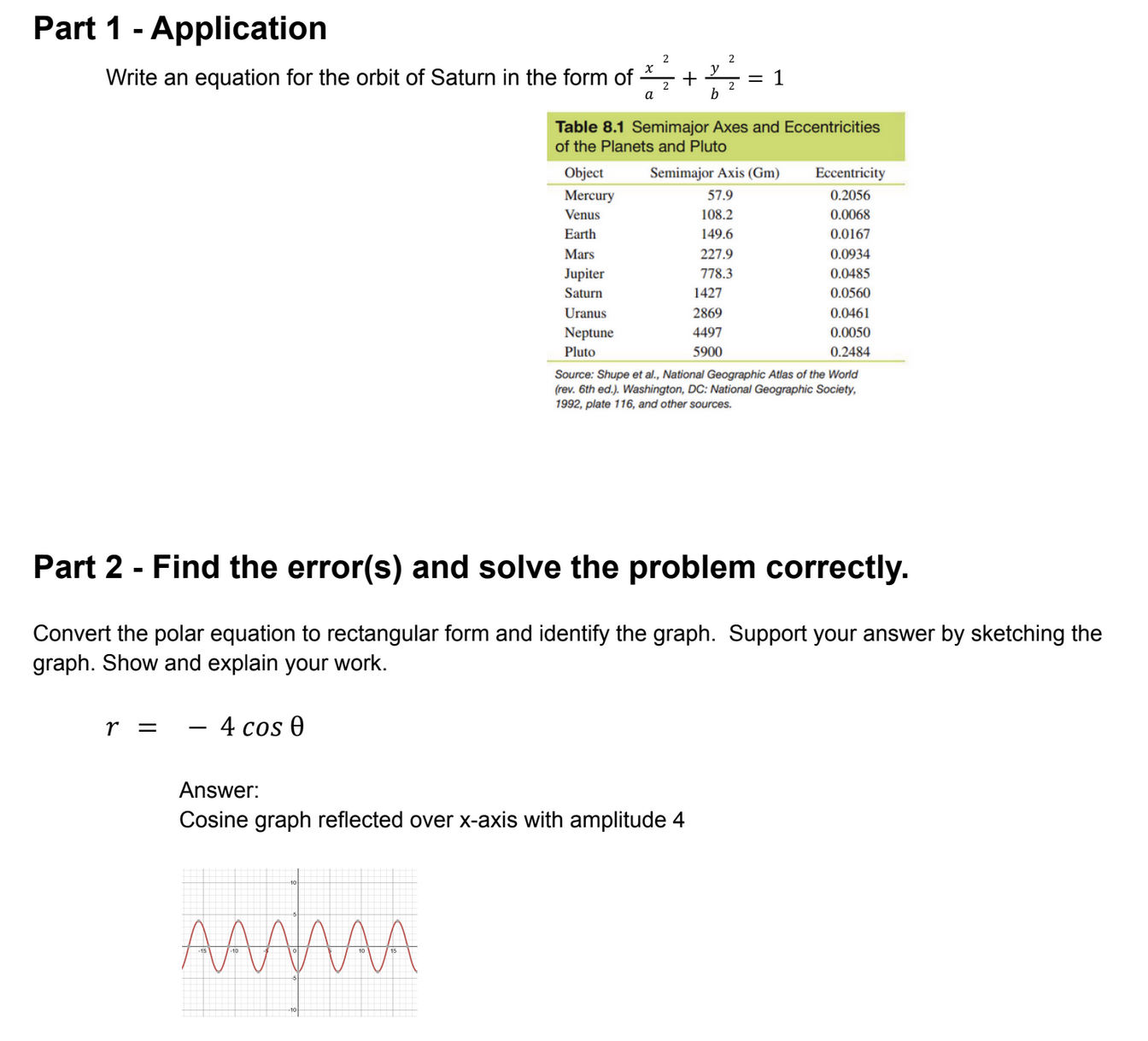 to show and explain your work. Part 2 - Find the error(s)
