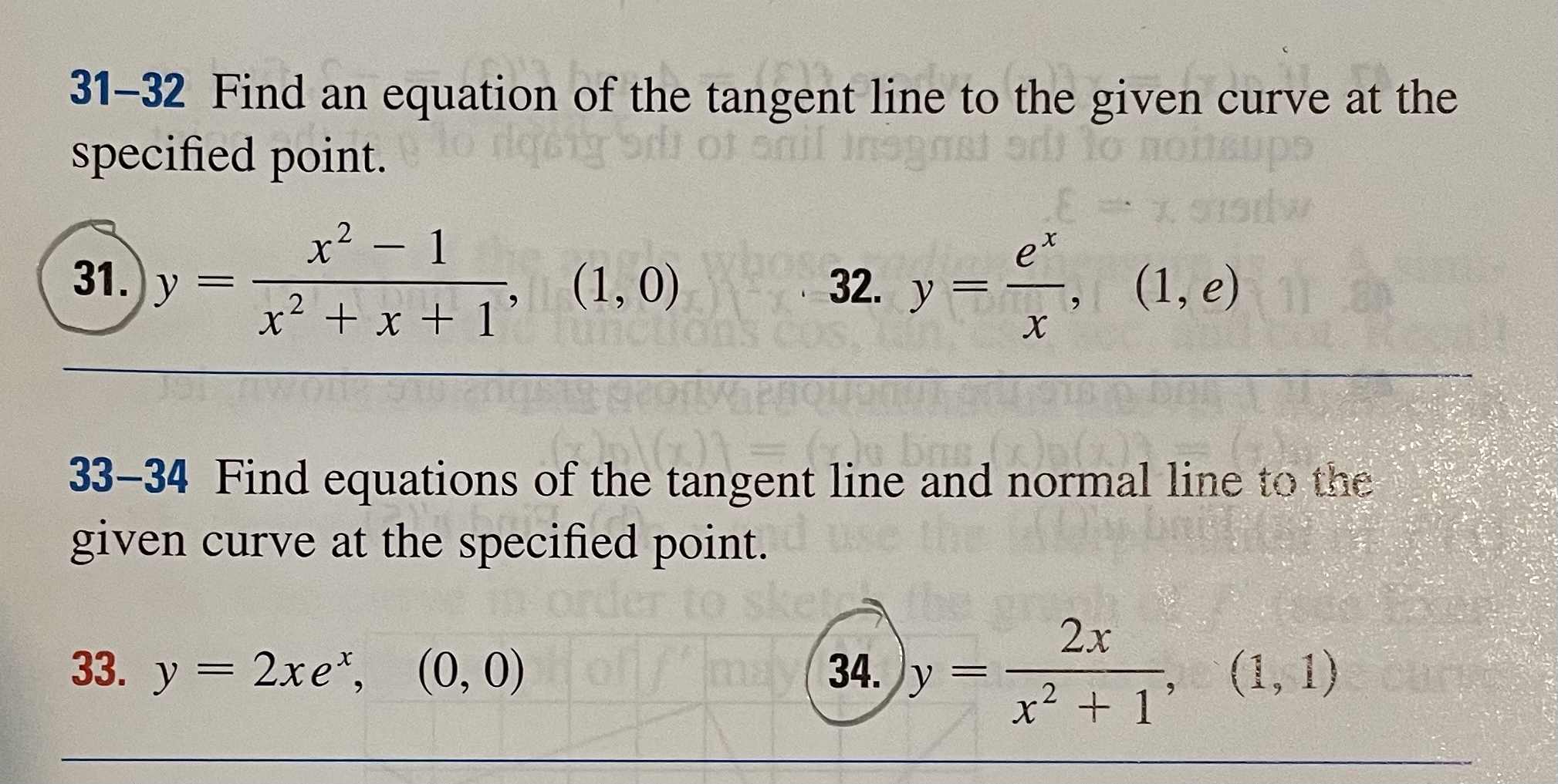 an equation of the tangent line to the given curve at the