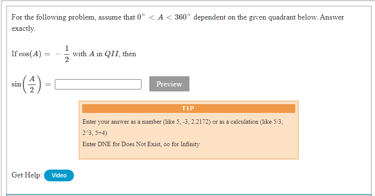 5/3: Enter DNE for Does Not Exist, 00 for Infinity Video