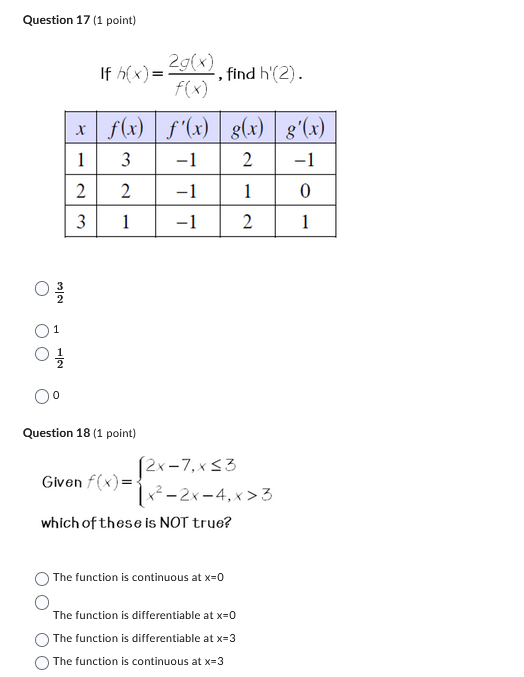 Grade 12 calculus. Multiple choice. Please include rough notes (doesn't have to