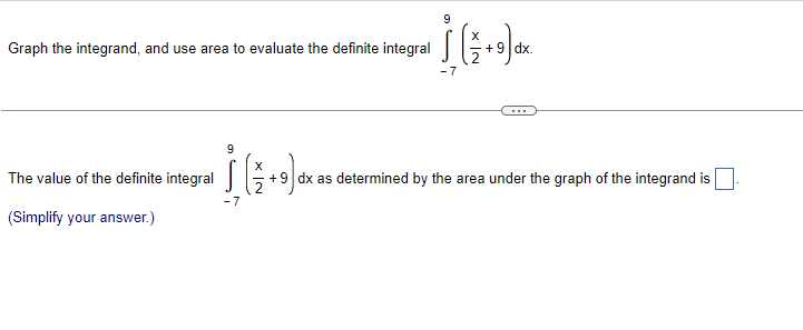  9 Graph the integrand, and use area to evaluate the definite