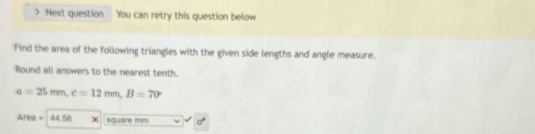  > Next question You can retry this question below Find the