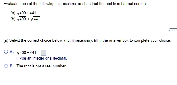 nearest hundred as needed.)Evaluate each of the following expressions, or state that