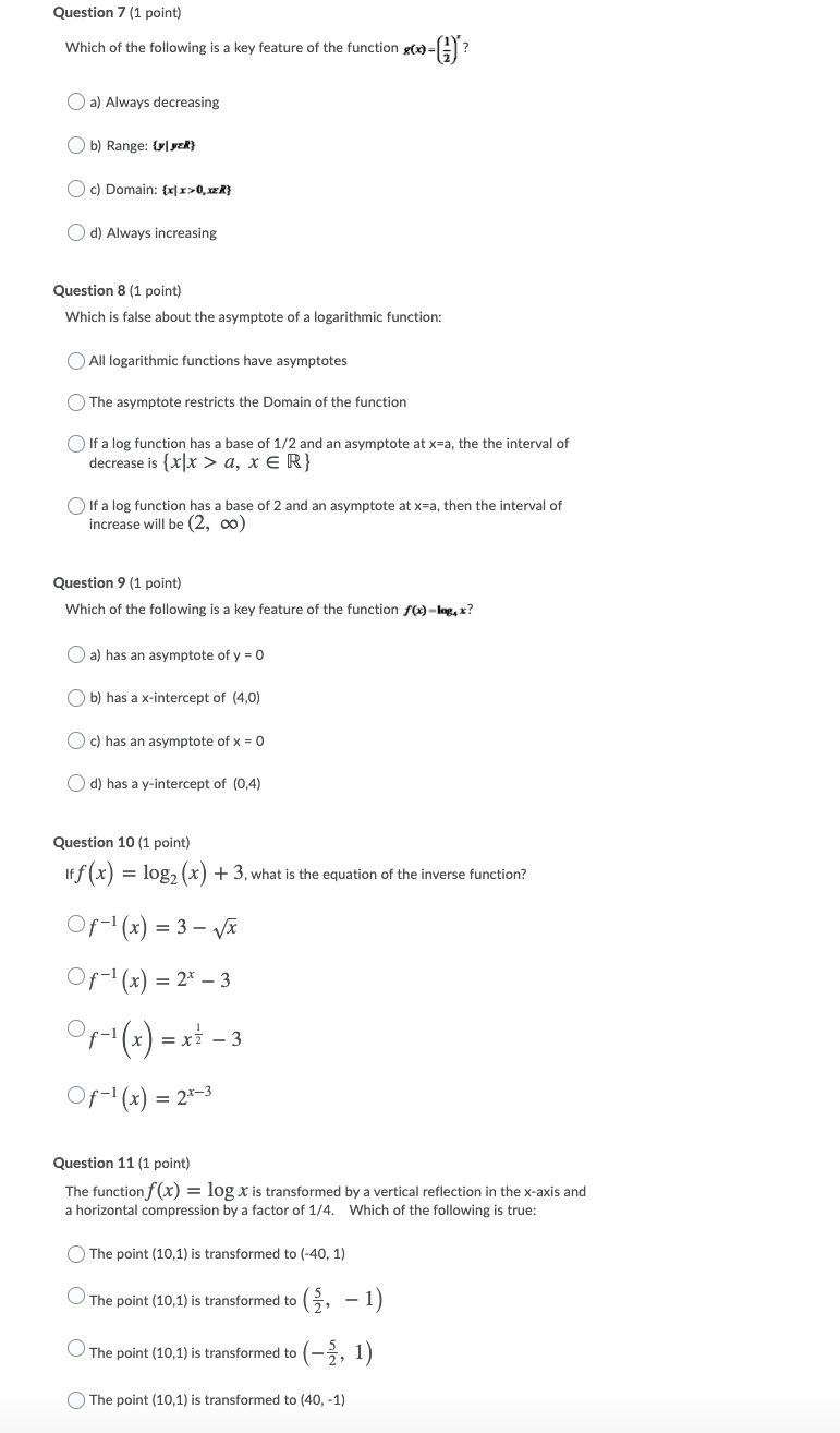 base between 0 and 1? O The V intercept is 1 0