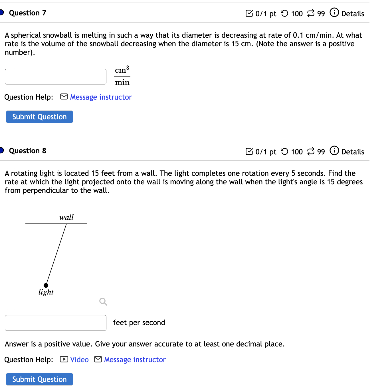 is given by 1 V = gmjh Question Help: 8 Message instructor