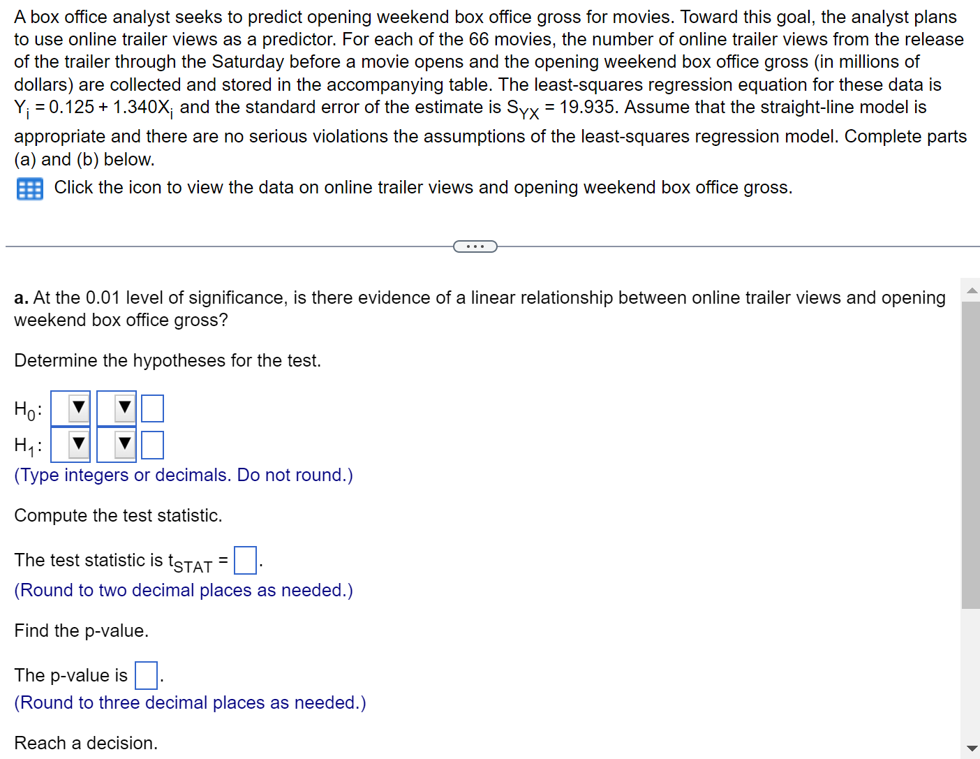 Saturday before a movie opens and the opening weekend box office gross
