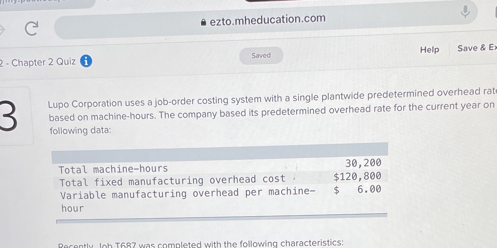 Save & Ex Lupo Corporation uses a job-order costing system with a