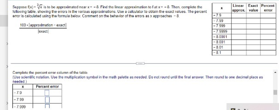 change in the Inear approximation to f; dy depends on the differential