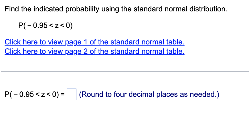 view page 1 of the standard normal table. Click here to view