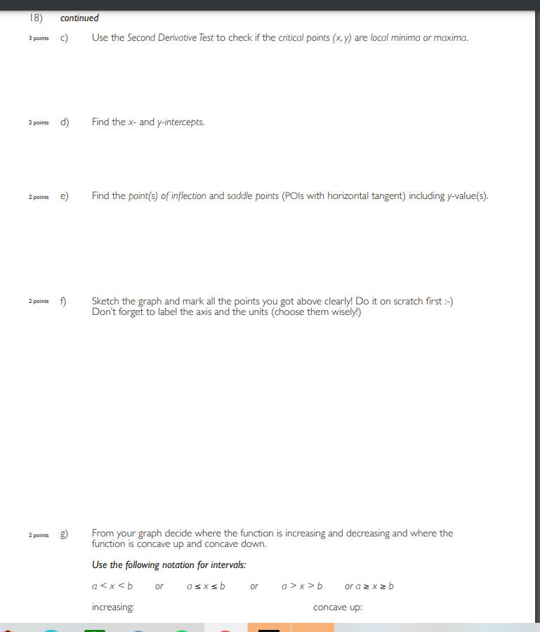 (if any) on the interval. Write your answers as points (x, y).