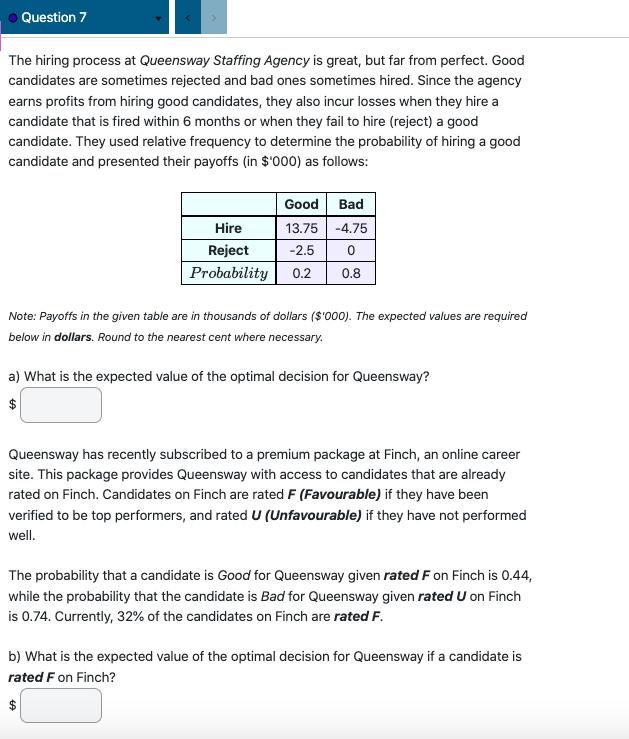 . Question 1 Answer the following questions using the information provided
