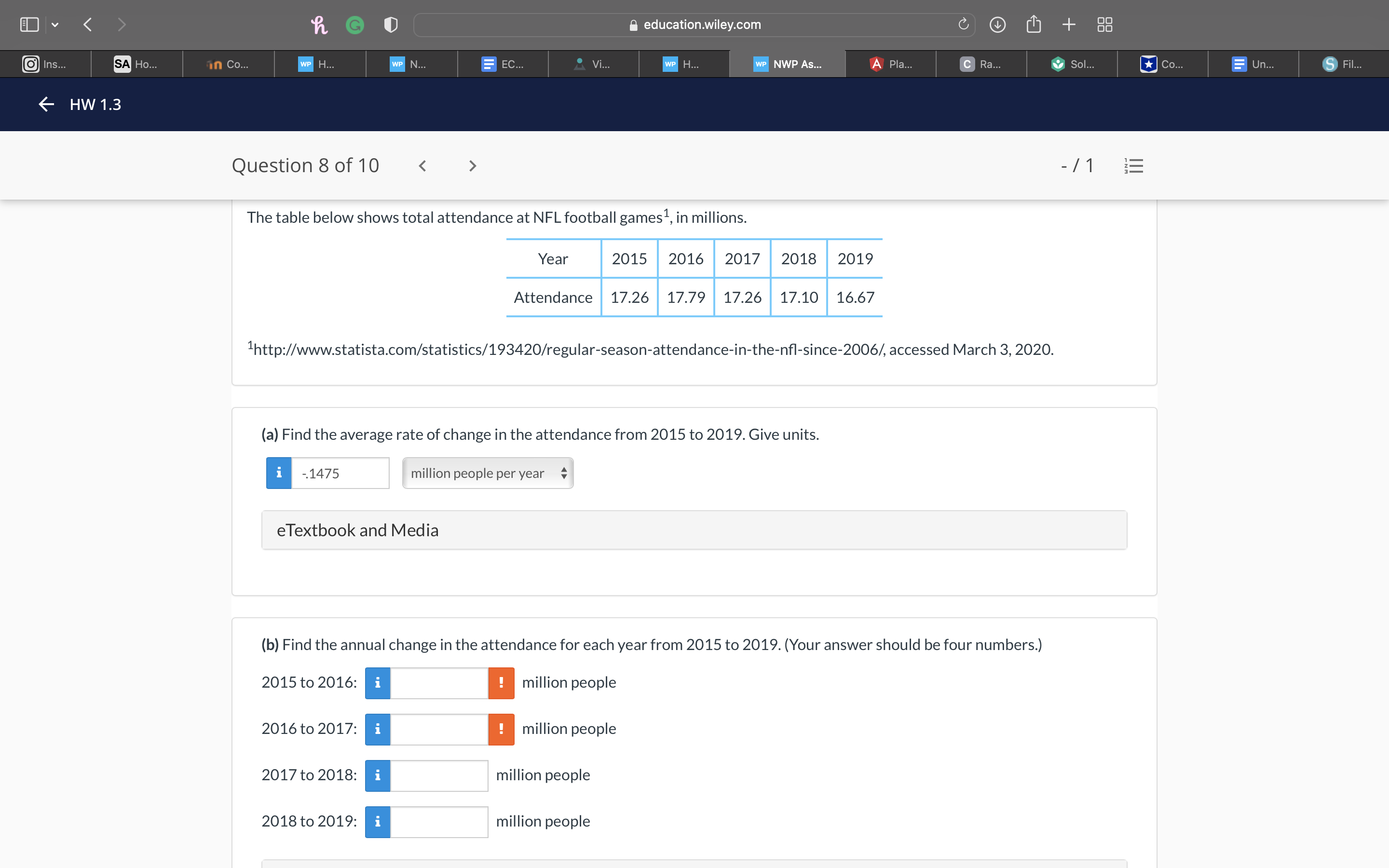 00 oo @ Ins... SA education.wiley.com NWP As... n co... Question 8