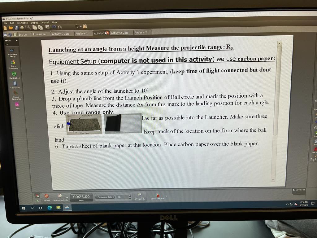 Procedure, Data Taking and Preliminary Data Analysis a) Equipment needed: 1. Interface