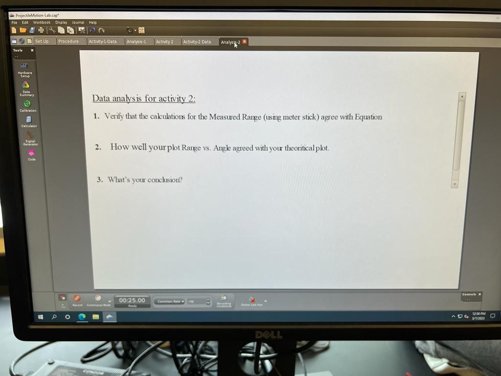 measure and in the same time calculate the range of the projectile,
