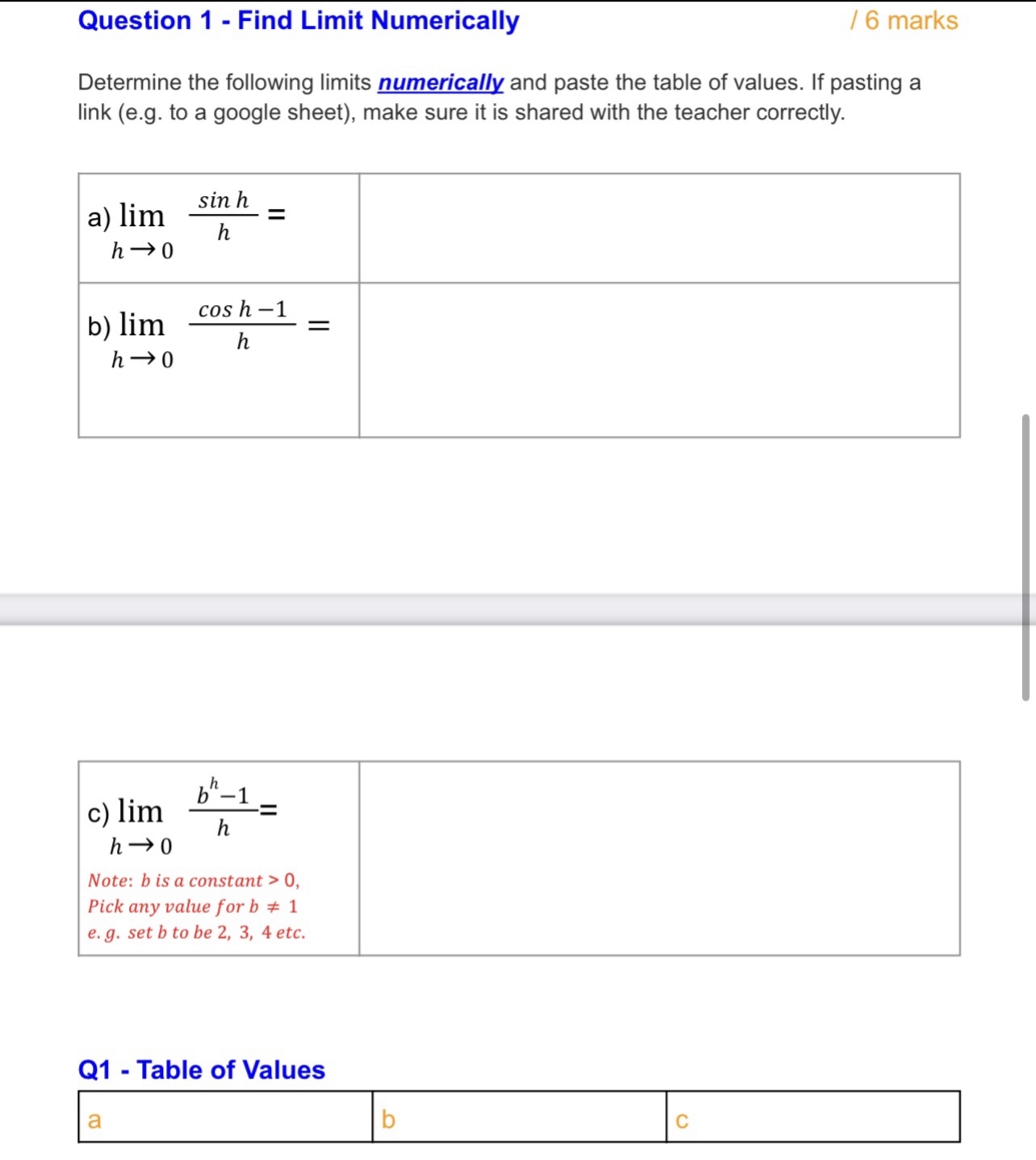 table x-> 4 of values. Let's create a table of values in